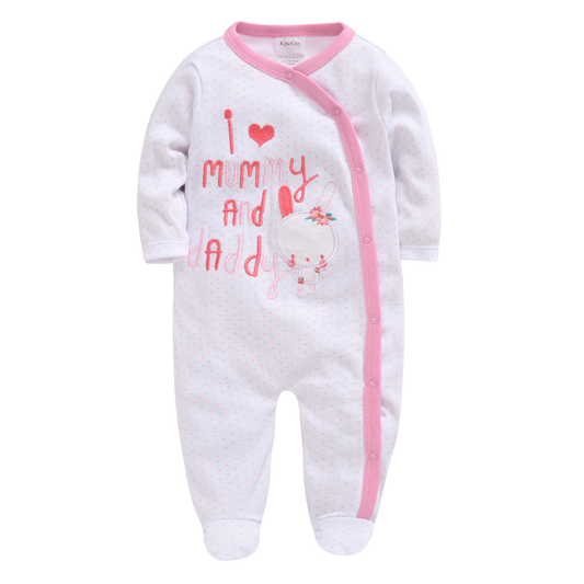 footed romper i love mom and dad at titchytastic.com
