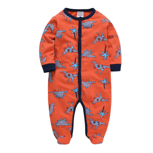 footed romper dinosaur design at titchytastic